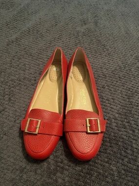 Reaction Kenneth Cole Red Leather Buckle Loafers